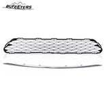 BUFEETERS Front Bumper Lower Grille + Chrome Molding Trim Fit For 2014 2015 2016 Nissan Rogue,Honeycomb Style,Chrome&Black