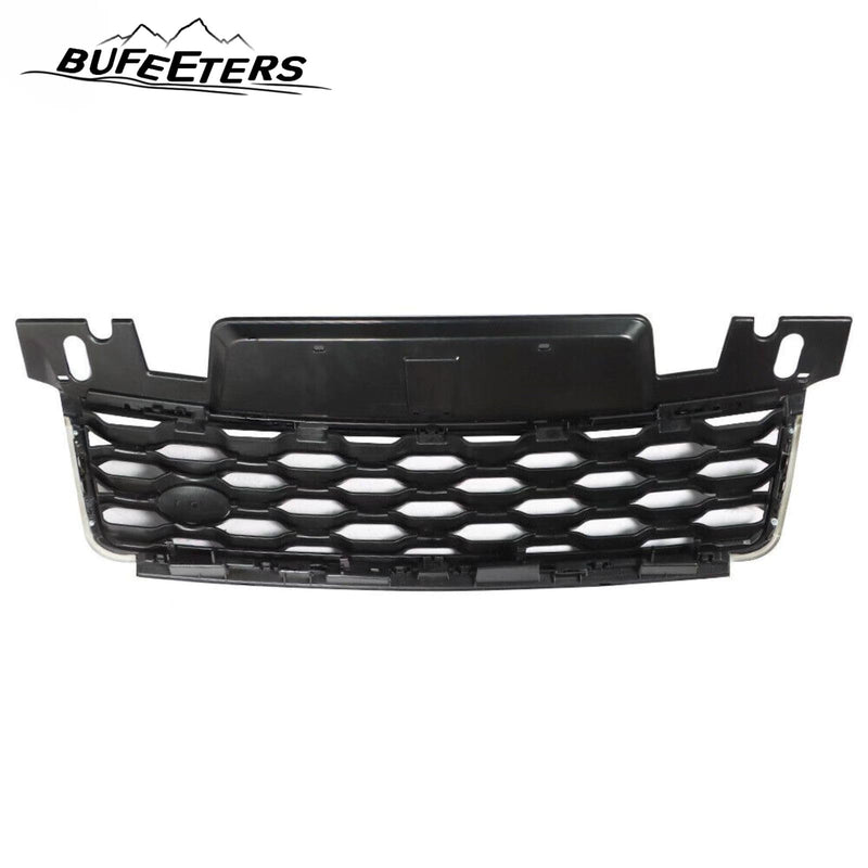 BUFEETERS Front Bumper Upper Grille Fit For 2018 2019 Range Rover Sport L494,Mesh Style,Full Gloss Black