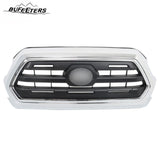 BUFEETERS Front Bumper Upper Grille Fit For 2016 2017 2018 2019 2020 2021 Toyota Tacoma,Chrome&Black