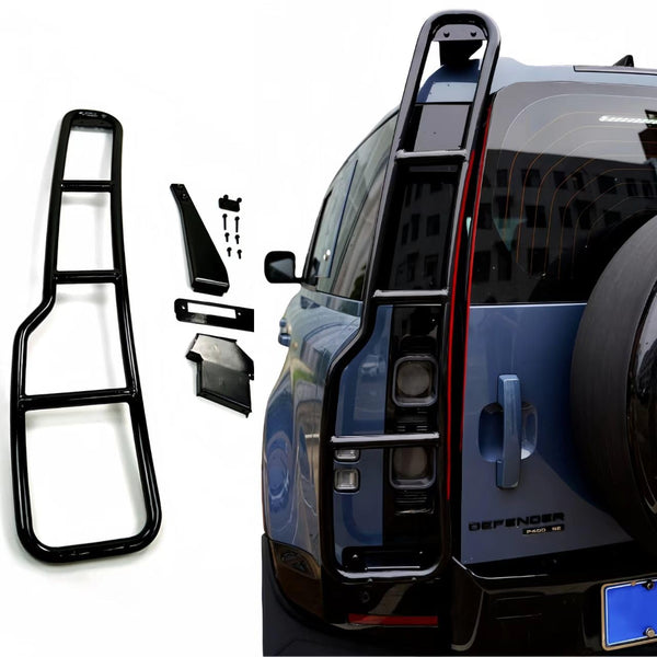 BUFEETERS  Black Rear Access Ladder Step Roof Rack Fit For 2020-2024  Land Rover Defender 90 110 130
