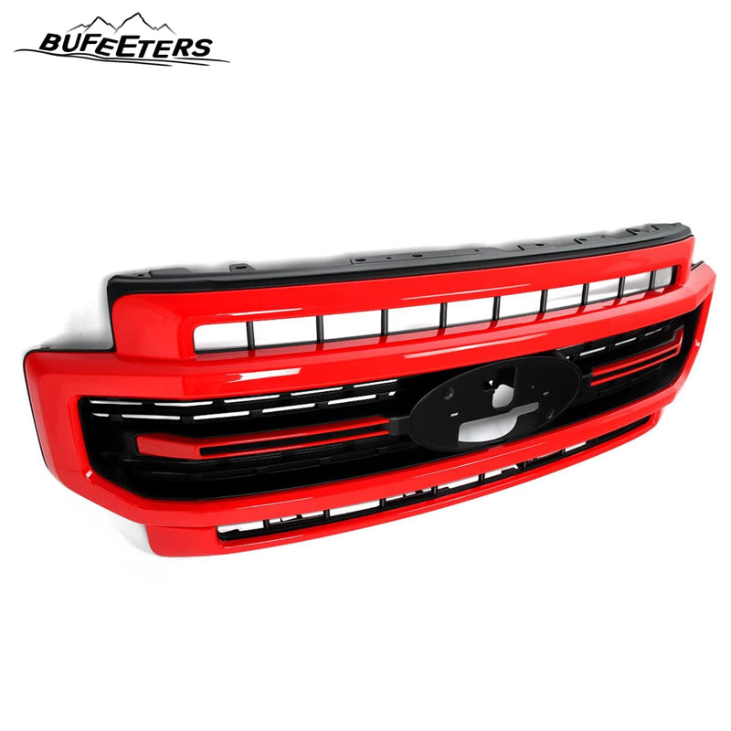 BUFEETERS Front Bumper Upper Grille Fit For 2020 2021 2022 F-250 F-350 F-450 F-550 Super Duty,Lariat Sport Style,PQ Race Red&Matte Black
