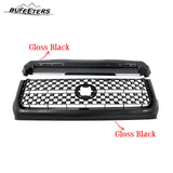 BUFEETERS  Front Bumper Upper Grille Grill & Hood Bulge Fit For 2014 2015 2016 2017 2018 2019 2020 Toyota Tundra,Honeycomb Style,Gloss Black