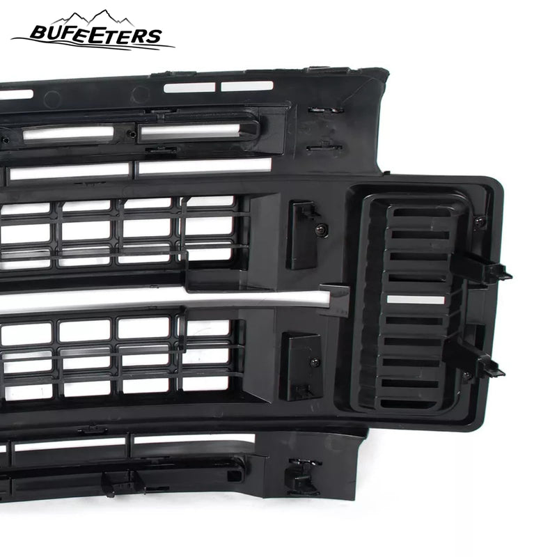 BUFEETERS Front Bumper Upper Grille Fit For 2017 2018 2019 F-250 F-350 F-450 F-550 Super Duty,Platinum Style,N1 Blue Jeans&Matte Black