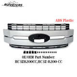 BUFEETERS Front Bumper Upper Grille Fit For 2017 2018 2019 F-250 F-350 F-450 F-550 Super Duty,Lariat Style,UX Ingot Silver&Matte Black