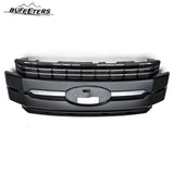 BUFEETERS Front Bumper Upper Grille Fit For 2017 2018 2019 F-250 F-350 F-450 F-550 Super Duty,Lariat Style,Matte Black