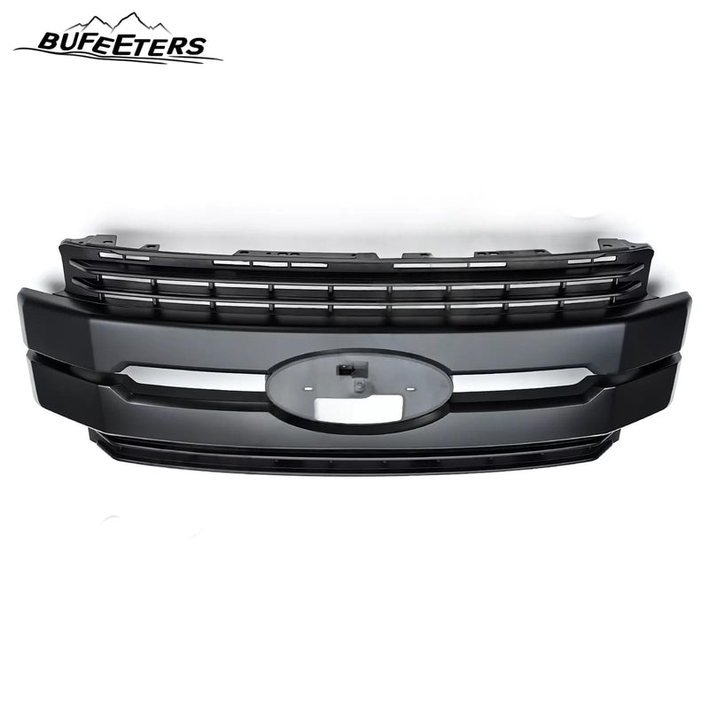 BUFEETERS Front Bumper Upper Grille Fit For 2017 2018 2019 F-250 F-350 F-450 F-550 Super Duty,Lariat Style,Matte Black