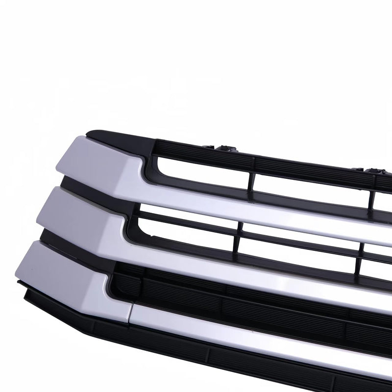 BUFEETERS   Front Grille Bumper Upper Lower Fit For 2017 2018 2019 Toyota Highlander,Black+Silver