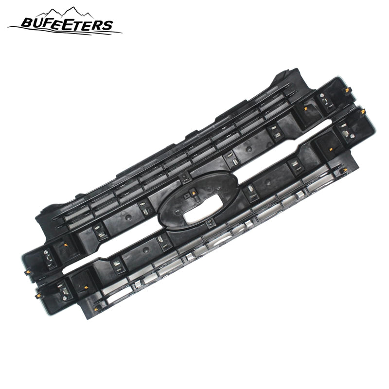 BUFEETERS Front Bumper Upper Grille Fit For 2017 2018 2019 F-250 F-350 F-450 F-550 Super Duty,Lariat Style,Gloss Black