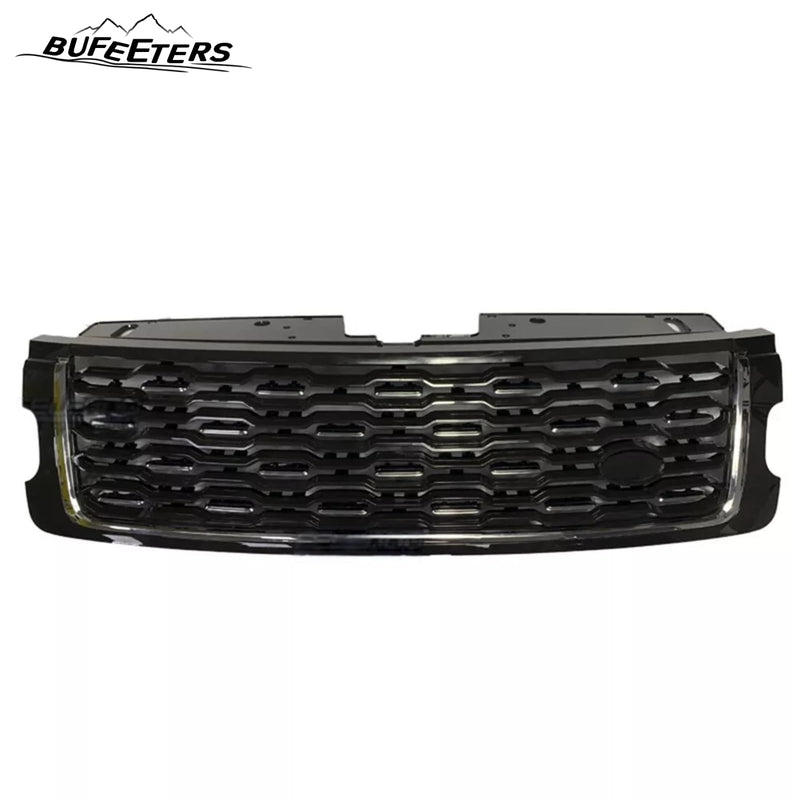 BUFEETERS   Front Grille Mesh Vent Cover Grill Bar Fit For Range Rover 2018+ SVA,Black&Silver