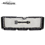 BUFEETERS Front Bumper Upper Grille Fit For 2007 2008 2009 2010 2011 2012 2013 GMC Sierra 1500,Denali Style,Gloss Black