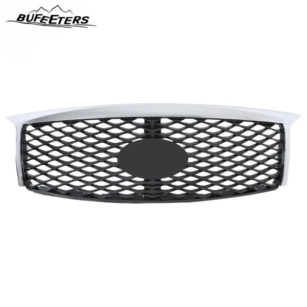 BUFEETERS  Front Bumper Upper Grille Fit For 2015 2016 2017 INFINITI QX80,Mesh Style,Chrome&Black