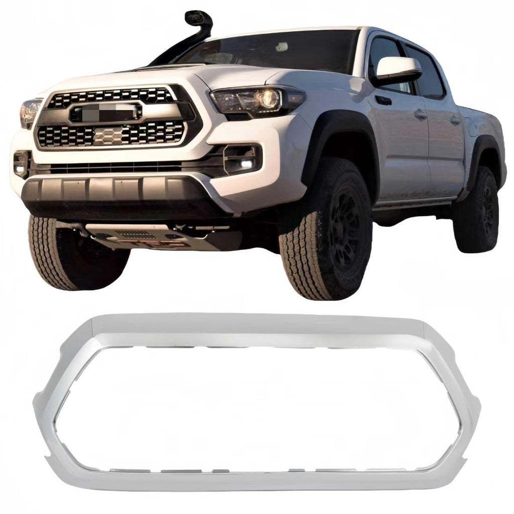 BUFEETERS Front Upper Grille Outer Frame Surround Chrome Shell Fit For 2016 2017 2018 2019 2020 2021 2022 Toyota Tacoma,Factory Style