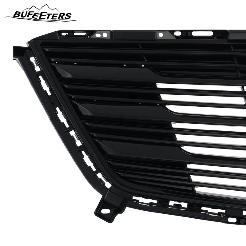 BUFEETERS   Front Bumper Upper Grille Fit For 2016 2017 2018 2019 2020 Cadillac XT5,Horizontal Billet Style,Gloss Black
