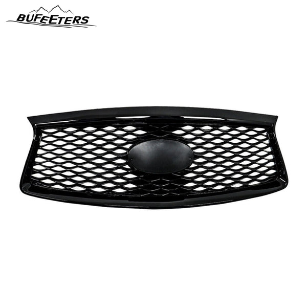 BUFEETERS  Front Bumper Upper Grille With Camera Option Fit For 2016 2017 2018 2019 2020 INFINITI QX60,Mesh Style,Gloss Black