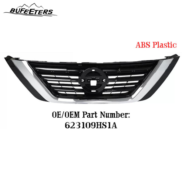BUFEETERS  Front Bumper Upper Grille Fit For 2016 2017 2018 Nissan Altima Sedan,Mesh Style,Chrome&Black