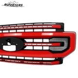 BUFEETERS Front Bumper Upper Grille Fit For 2020 2021 2022 F-250 F-350 F-450 F-550 Super Duty,Platinum Style,PQ-Race Red&Matte Black