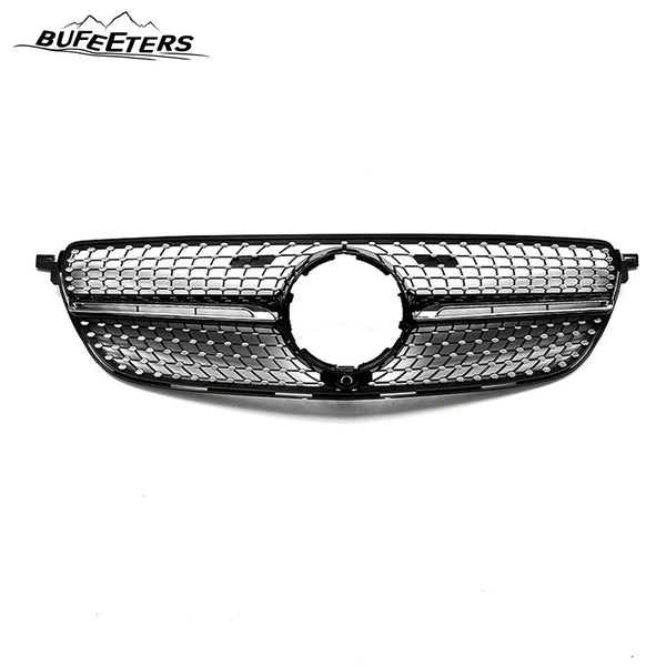 BUFEETERS  Front Bumper Upper Grille Fit For 2015 2016 2017 2018  2019 Mercedes Benz GLE Coupe Sport C292 ,Diamond Style,Black