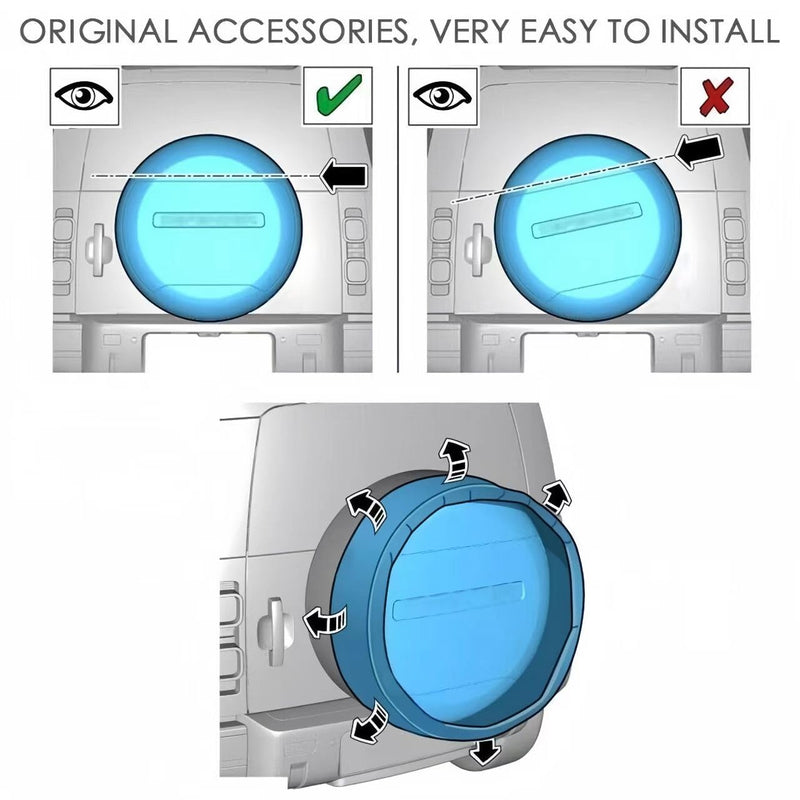 BUFEETERS ABS Rear Spare Tire Cover Fit For 2020 2021 2022 2023 2024 Land Rover Defender  90/110/130 Wheel Cover Fuji White