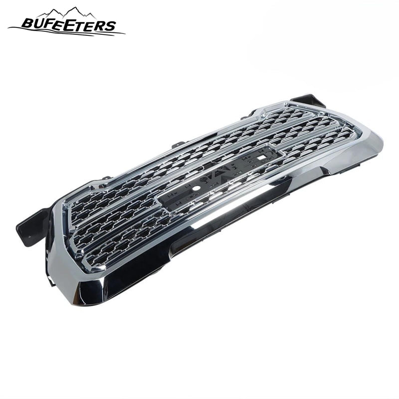 BUFEETERS Front Bumper Upper Chrome Grille Assembly Fit For 2019 2020 2021 GMC Sierra 1500 Denali,Factory Style