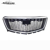BUFEETERS   Front Bumper Upper Grille W/Camera Hole Fit For 2017 2018 2019 2020 2021 Cadillac XT5,Diamond Style,Chrome&Black