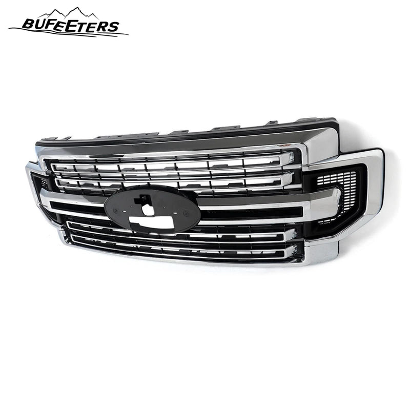 BUFEETERS Front Bumper Upper Grille Fit For 2020 2021 2022 F-250 F-350 F-450 F-550 Super Duty,Limited Style,Chrome&Black