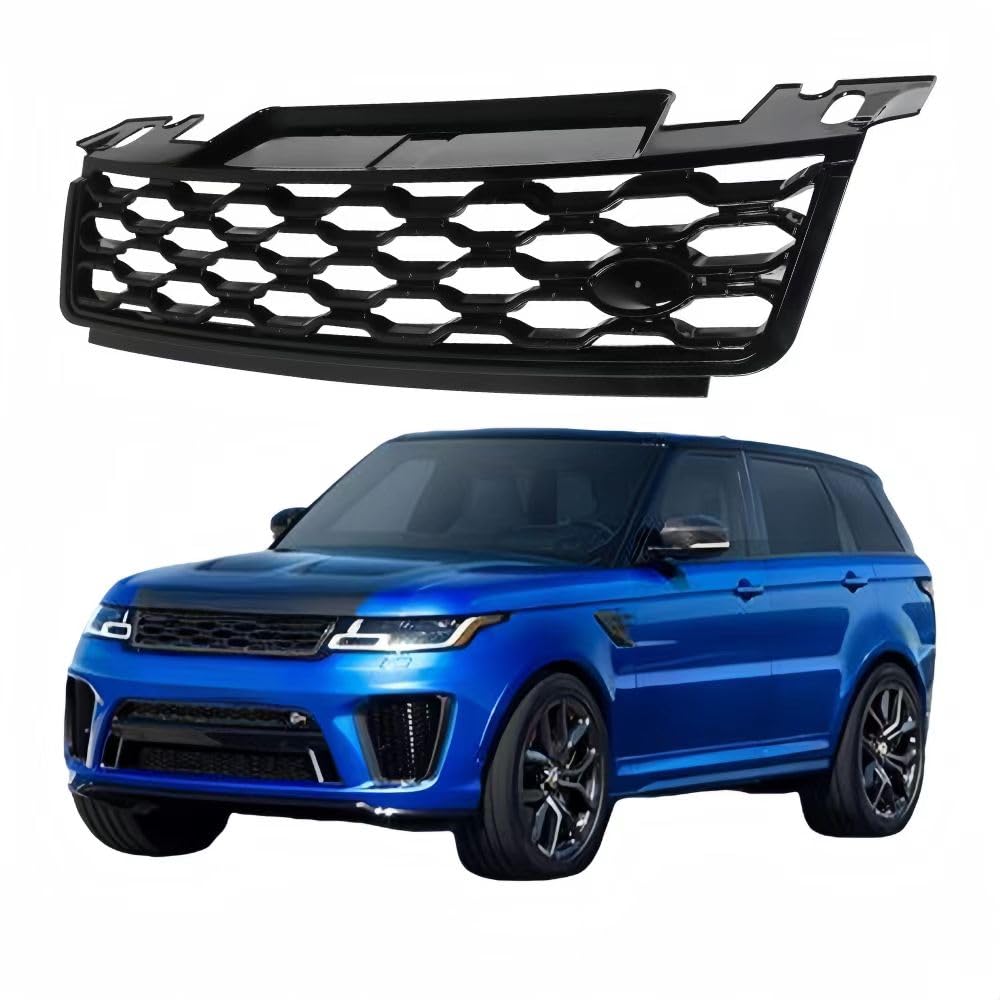 Front Bumper Upper Grille Fit For 2018 2019 LR Rover Sport L494  Full Gloss Black