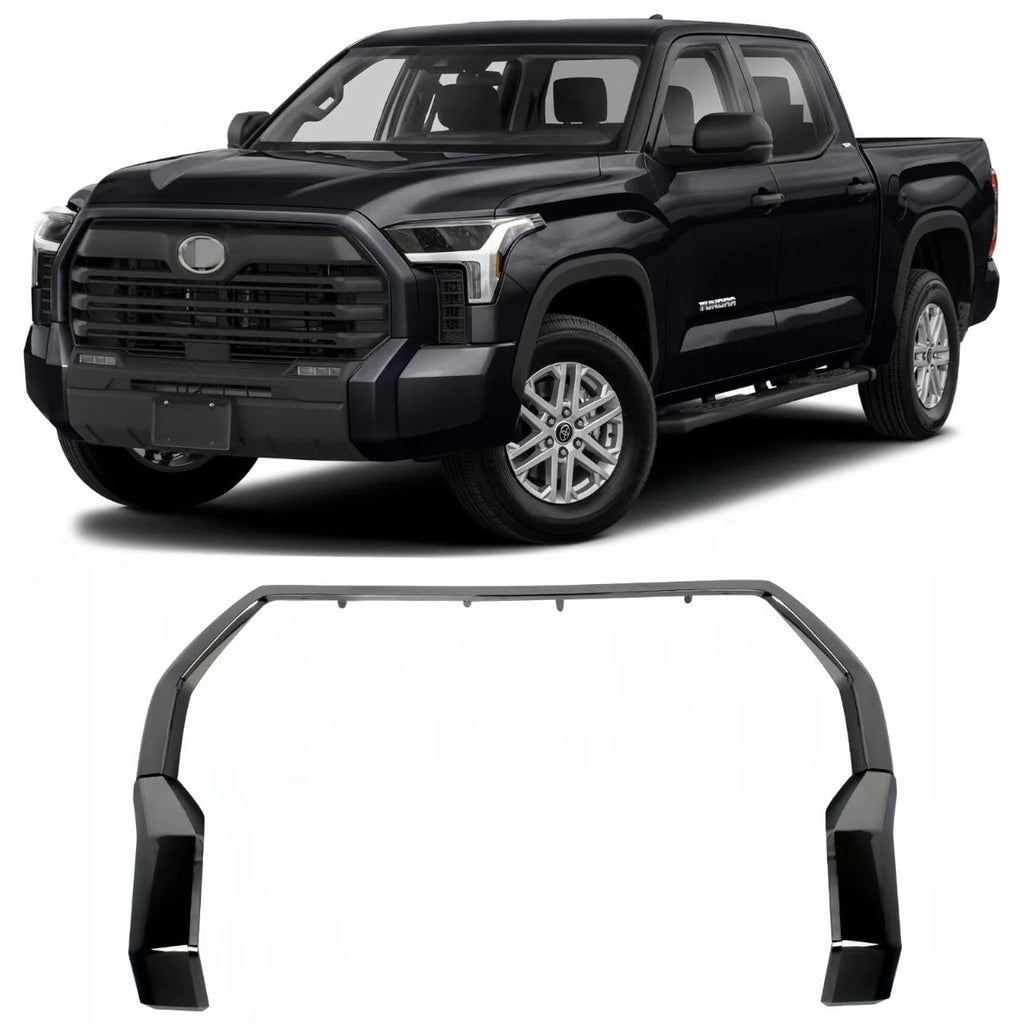BUFEETERS Front Bumper Grille Trim Molding Fit For Toyota Tundra 2022-2024,Gloss Black