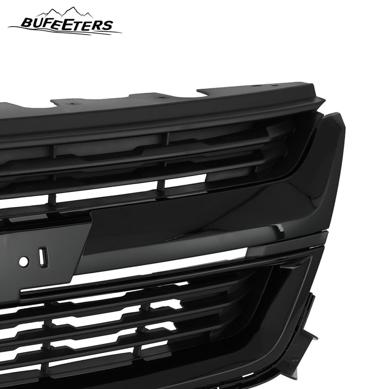 BUFEETERS Front Bumper Upper Grille Fit For 2015 2016 2017 2018 2019 2020 Chevrolet Colorado,Mesh Style,Gloss Black