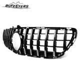BUFEETERS  Front Bumper Upper Grille W/Camera Hole Fit For 2015 2016 2017 2018 Mercedes Benz W218 CLS400 CLS550,GTR Style,Chrome&Black