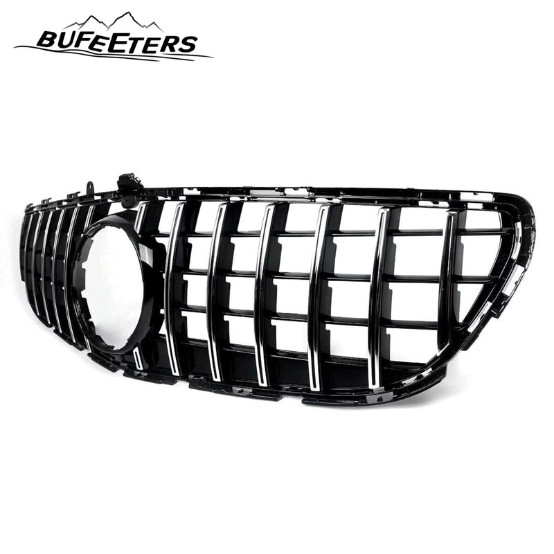 BUFEETERS  Front Bumper Upper Grille W/Camera Hole Fit For 2015 2016 2017 2018 Mercedes Benz W218 CLS400 CLS550,GTR Style,Chrome&Black