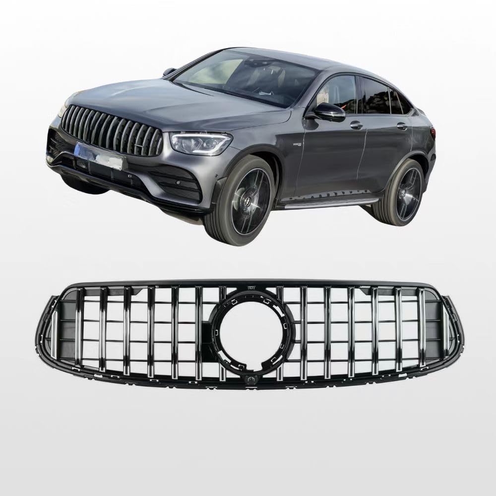 BUFEETERS  GT R Grille For 2020 2021 2022 2023 Mercedes X253 Coupe  GLC300 GLC43 AMG  Black Chrome