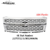 BUFEETERS Front Bumper Upper Grille Fit For 2014 2015 Chevy Silverado 1500,Honeycomb Style,Chrome&Black