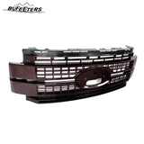 BUFEETERS Front Bumper Upper Grille Fit For 2017 2018 2019 F-250 F-350 F-450 F-550 Super Duty,Platinum Style,E2 Magma Red &Matte Black