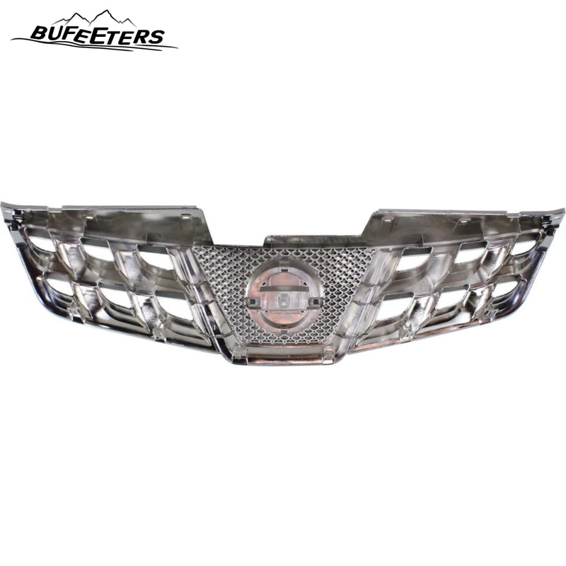 BUFEETERS Front Bumper Upper Grille Fit For 2011 2012 2013 Nissan Rogue 2014 2015 Rogue Select,Factory Style,Chrome Shell With Black Insert