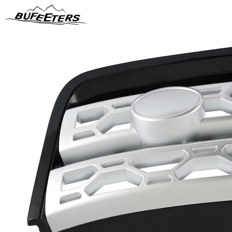 BUFEETERS Front Bumper Upper Grille Fit For 2015 2016 2017 2018 2019 Land Rover Discovery Sport,Mesh Style,Black&Silver