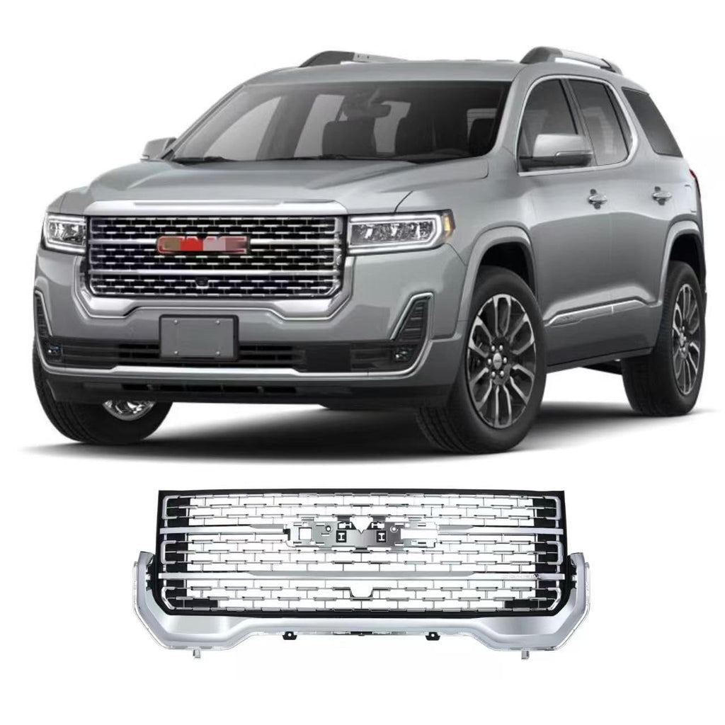 BUFEETERS Front Bumper Upper Chrome Grille Fit For 2020 2021 2022 2023 GMC Acadia Denali,Factory Style