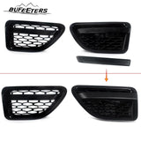 BUFEETERS  Front Grille Pair Air Side Vents Fit For 2006 2007 2008 2009 Range Rover Sport,Honeycomb Style,Gloss Black