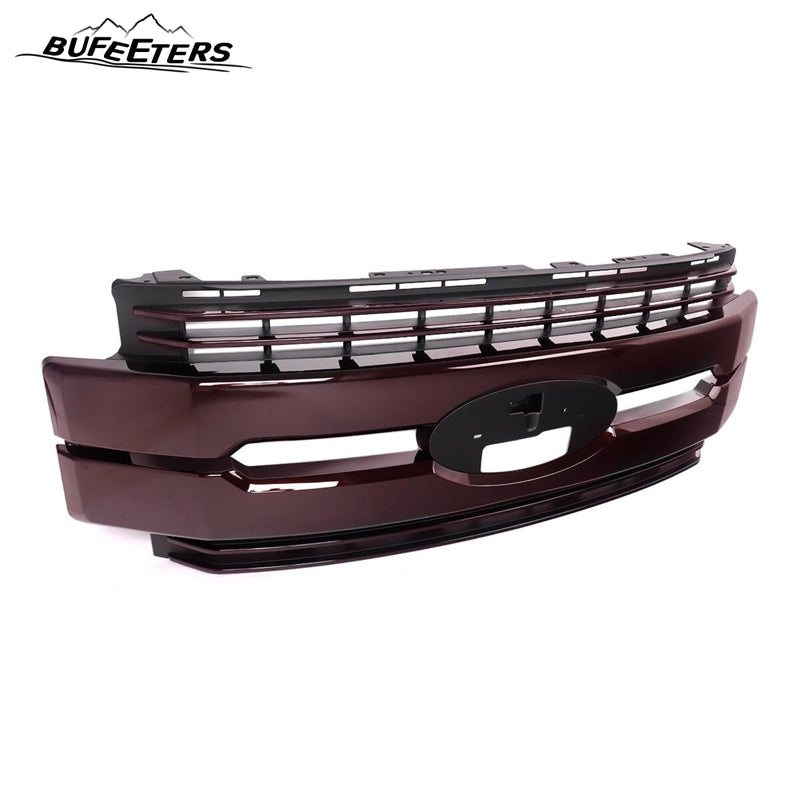 BUFEETERS Front Bumper Upper Grille Fit For 2017 2018 2019 F-250 F-350 F-450 F-550 Super Duty,
Lariat Style,Magma Red&Matte Black
