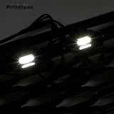 BUFEETERS Front Bumper Upper Grille w/ LED Fit For 2013 2014 2015 2016 2017 Land Rover Range Rover Vogue L405,Mesh Style,Gloss Black