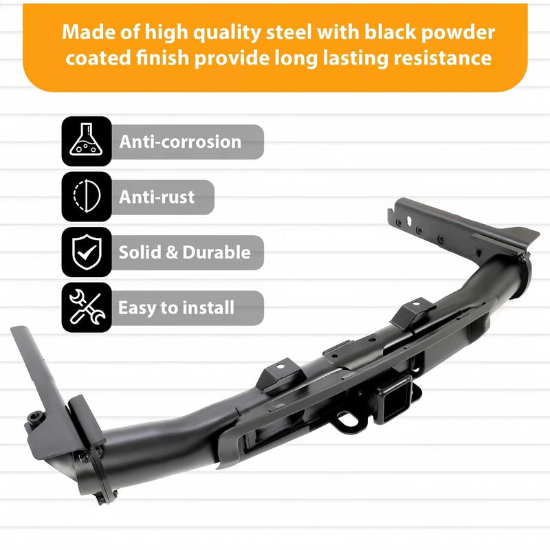 BUFEETERS Steel Rear Class 4 Trailer Hitch 2" Receiver Hitch Bezel Fit For 2011-2022 Jeep Grand Cherokee