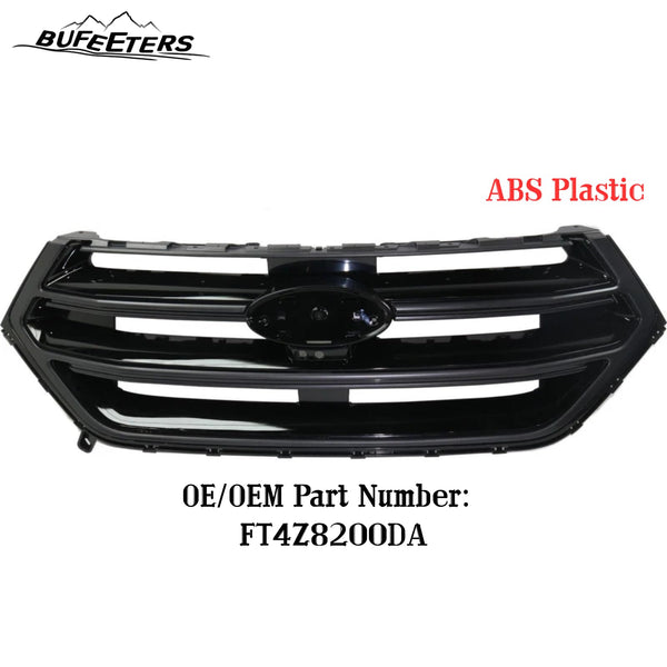 BUFEETERS  Front Upper Grille Assembly With Camera Hole Fit For 2015 2016 2017 2018 Ford Edge Sport,Factory Style,Black