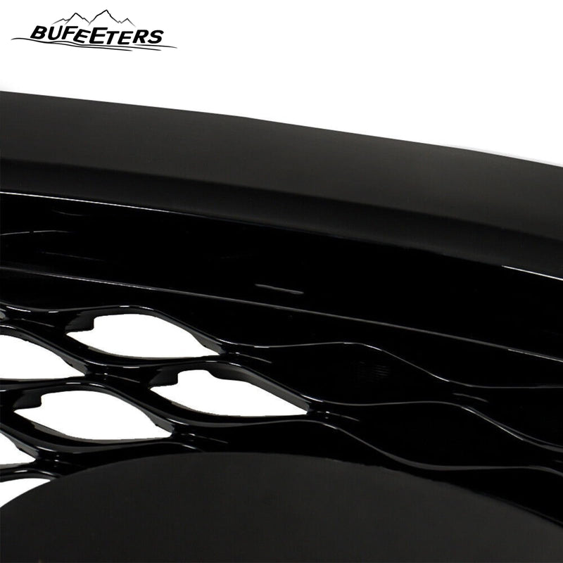 BUFEETERS  Front Bumper Upper Grille With Camera Option Fit For 2016 2017 2018 2019 2020 INFINITI QX60,Mesh Style,Gloss Black