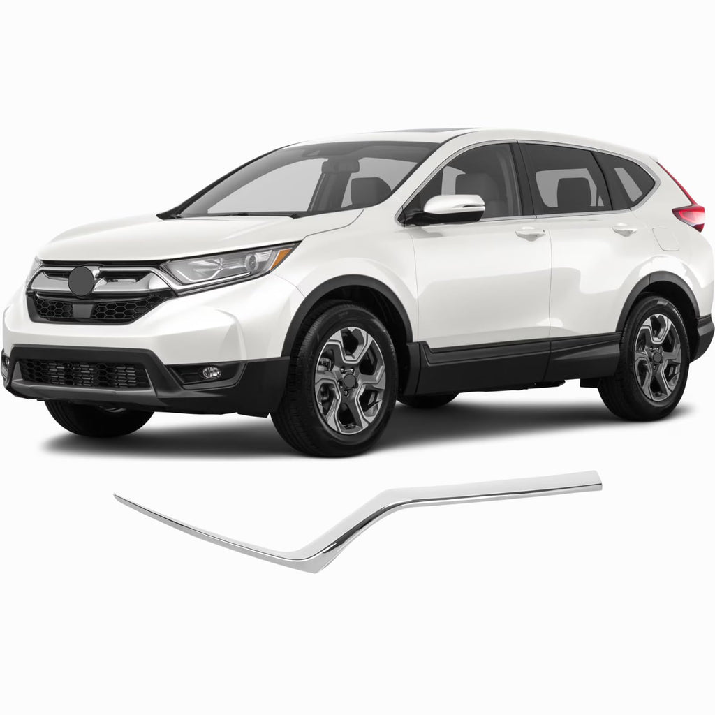BUFEETERS Front Headlight Trim Molding Grille Driver Right Fit For 2017 2018 2019 Honda CRV CR-V,Factory Style,Chrome&Silver