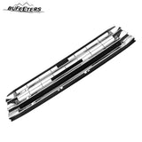 BUFEETERS Front Bumper Upper + Lower Grille w/O Camera Hole Fit For 2017 2018 2019 Toyota Highlander,Mesh Style,Chrome&Black