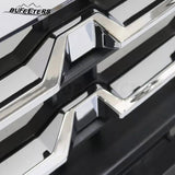 BUFEETERS Front Bumper Upper Grille With Camera Fit For 2022 2023 2024 Chevy Silverado 1500,Horizontal Billet Style,Chrome&Black