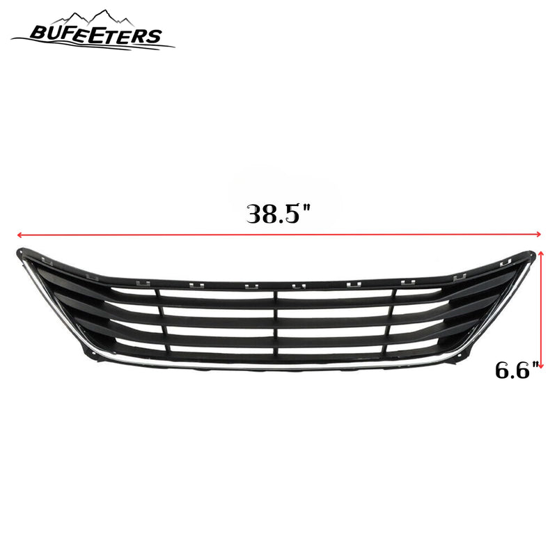 BUFEETERS    Front Upper Lower Grilles & Bumper Brackets Set Fit For 2014 2015 2016 Hyundai Elantra,Horizontal Billet Style,Chrome&Black