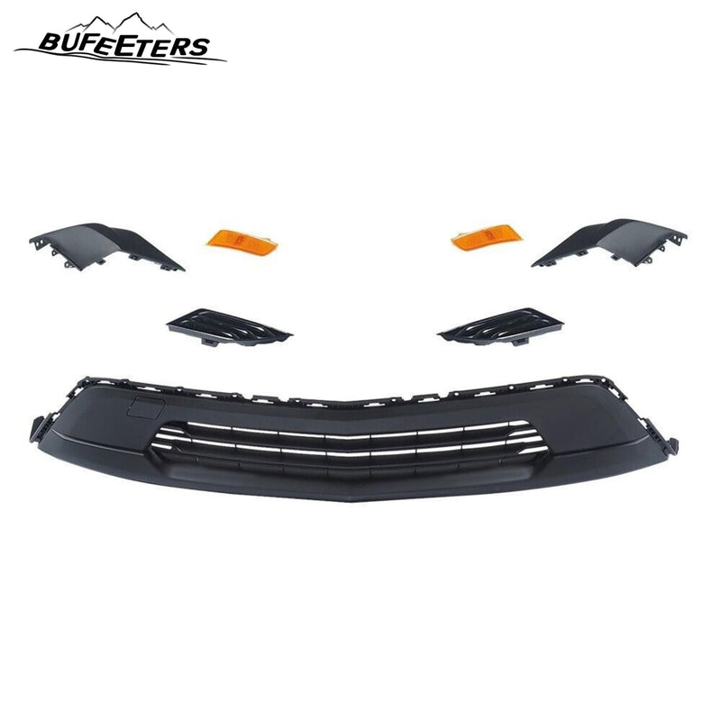 BUFEETERS  12PCS Front Bumper Cover Grille Assembly Kit Fit For 2022 2023 2024 Chevy Chevrolet Traverse,Horizontal Billet Style,Chrome&Black