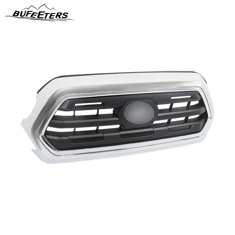 BUFEETERS Front Bumper Upper Grille Fit For 2016 2017 2018 2019 2020 2021 Toyota Tacoma,Chrome&Black