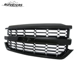 BUFEETERS  Front Upper Grille Fit For 2016 2017 2018 Chevy Silverado 1500,Honeycomb Style,Black