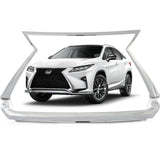 BUFEETERS  2PCS Front Grille Upper & Lower Molding Trim Chrome Fit For 2016 2017 2018 2019 Lexus RX350 RX450h,Factory Style